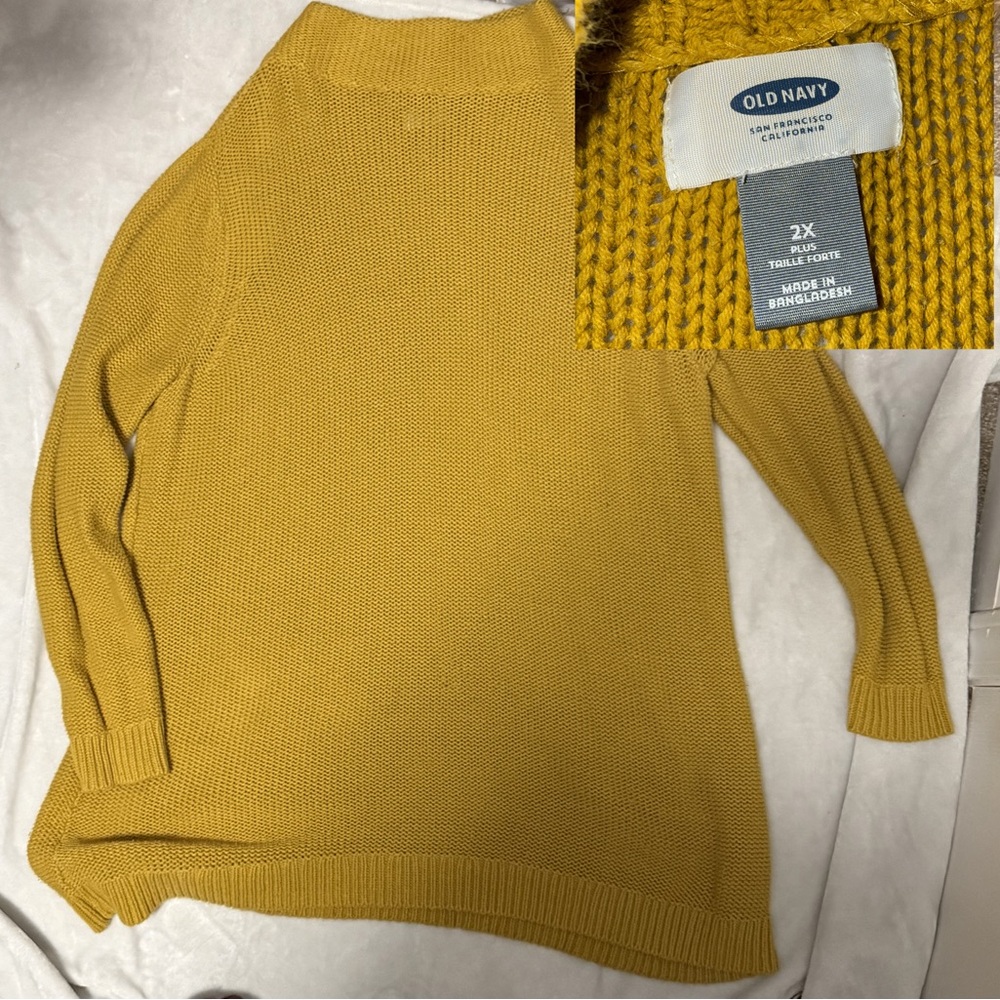 Old Navy Women's Yellow Cowl Neck Sweater